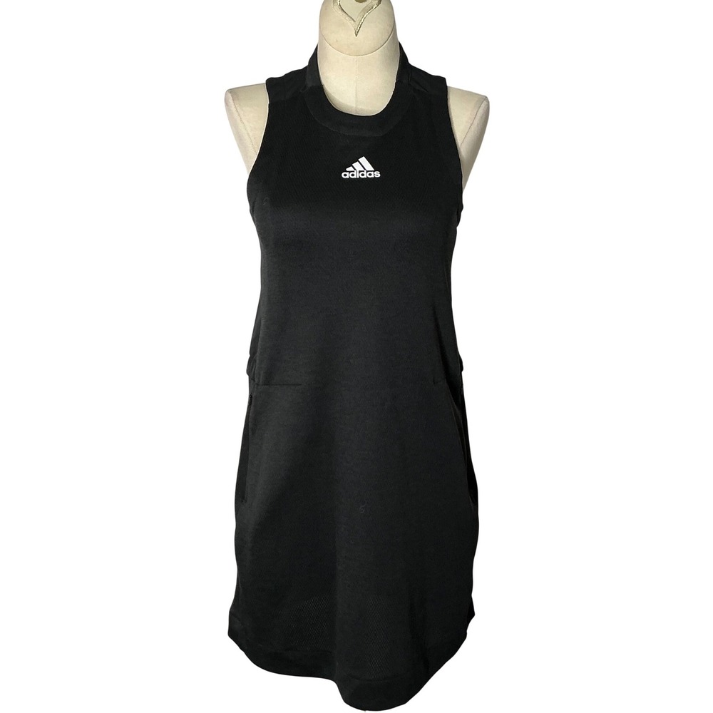 Adidas Climalite Black Sleeveless‎ Athletic Dress Womens XS Racerback Pockets